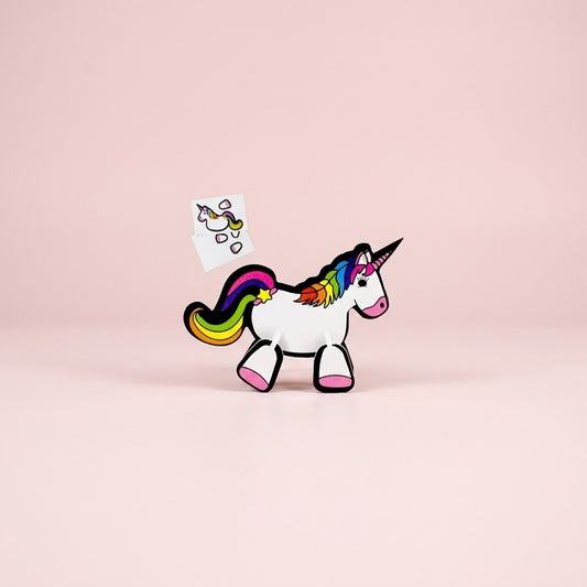Mini 3D Unicorn Puzzle to Assemble Card Model - studio photo