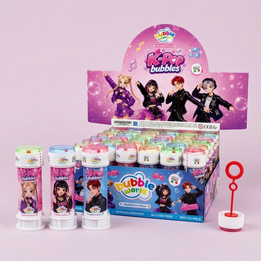 K-Pop Soap Bubbles 60 ml Tube with Maze Game Cap - studio photo