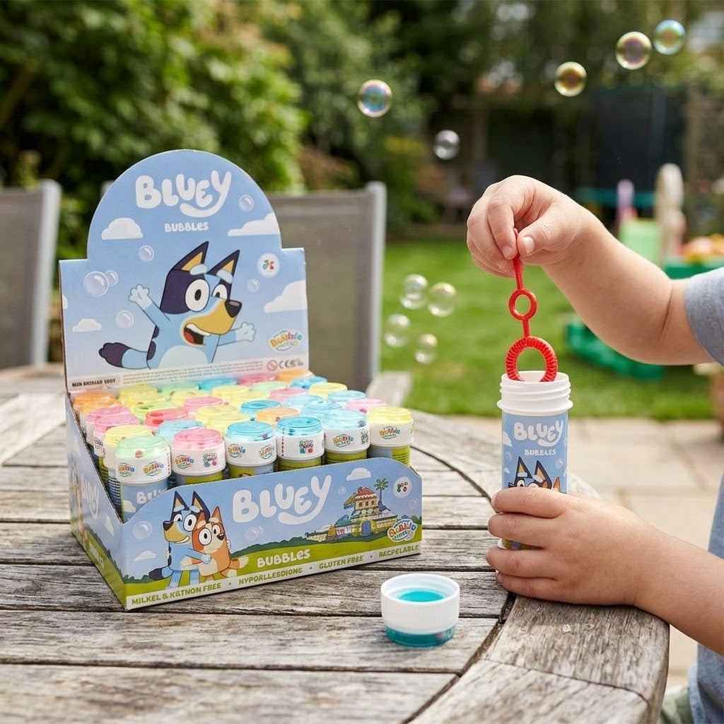 Bluey Soap Bubbles 60 ml Tube with Maze Game Cap - lifestyle photo