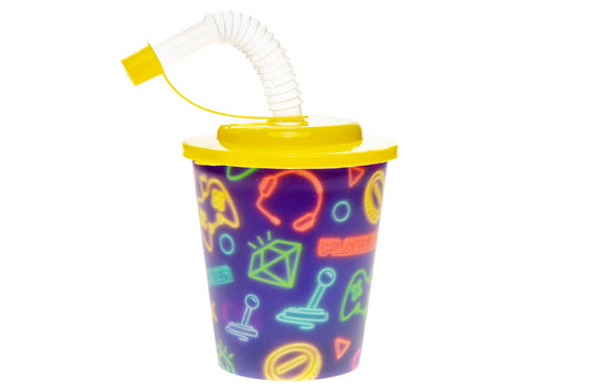 3D BEKER MET RIETJE EN DEKSEL. 'GAMER'