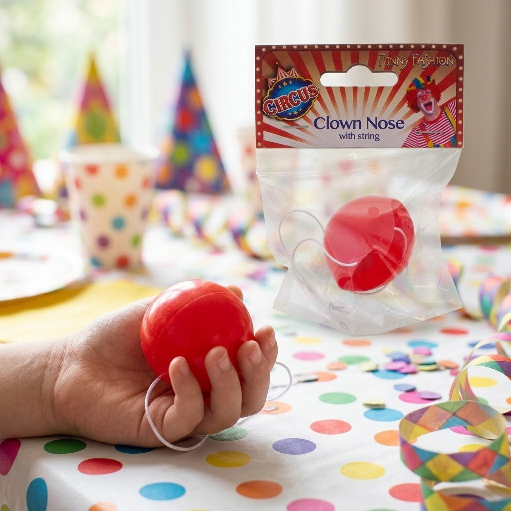 Plastic Clown Nose with Elastic, Ø 5 cm - lifestyle photo
