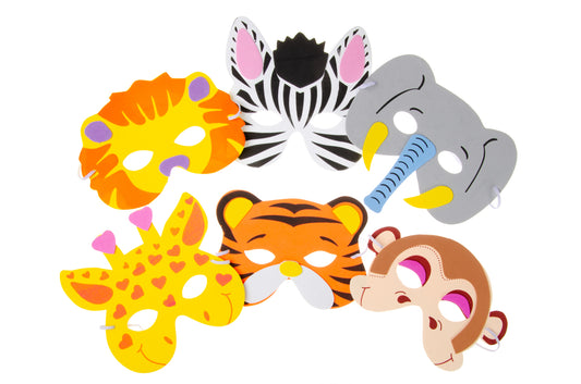 6ASS MASKER WILDE DIEREN IN SCHUIMSTOF