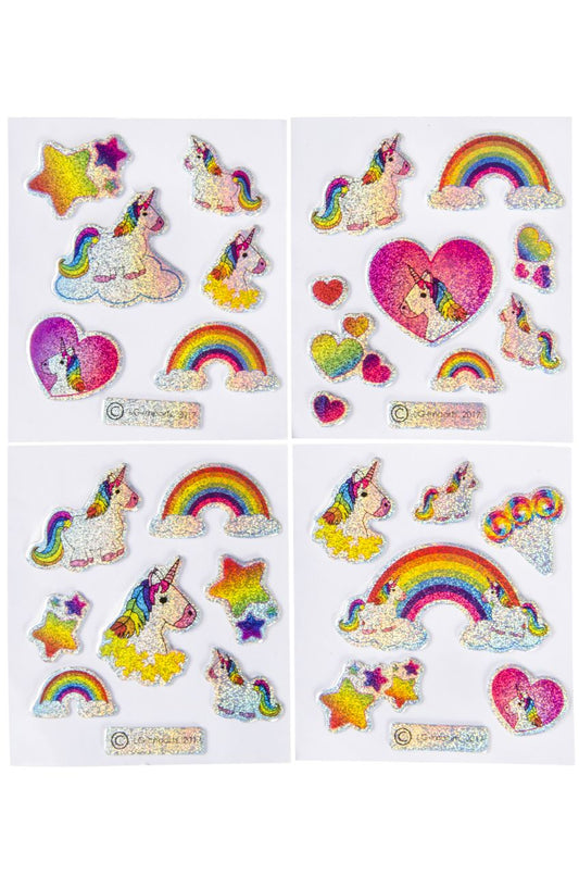 STICKERS EENHOORN.GLITTER 4ASS