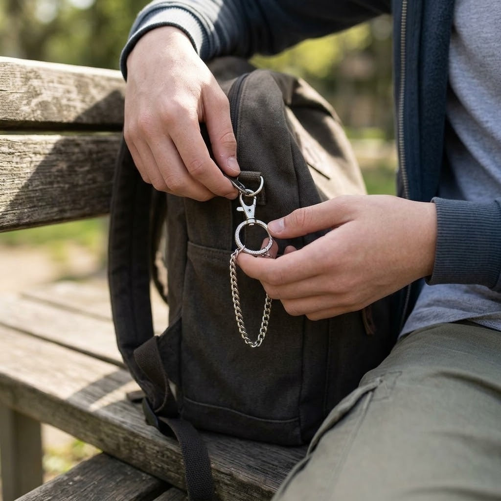 Metal Chain with Carabiner 47 cm Keychain - lifestyle photo