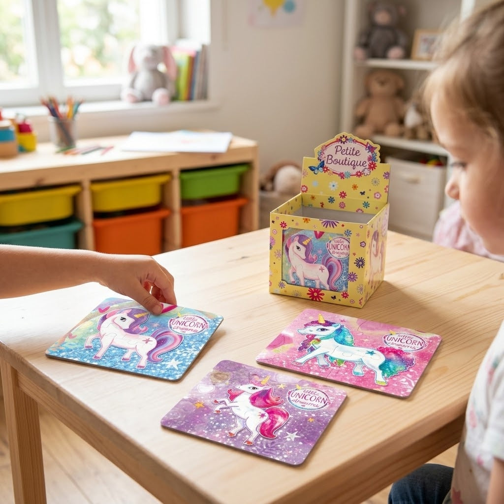 Unicorn Jigsaw Puzzle 25 Pieces Mini Cardboard 13 x 12 cm - lifestyle photo
