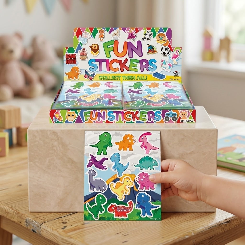 Dinosaur Stickers Sheet of 12 Party Favour - lifestyle photo
