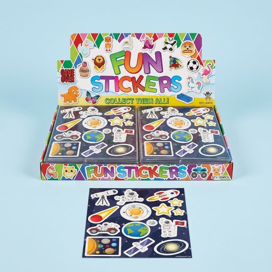 Space Stickers Sheet of 12 Party Favour - studio photo