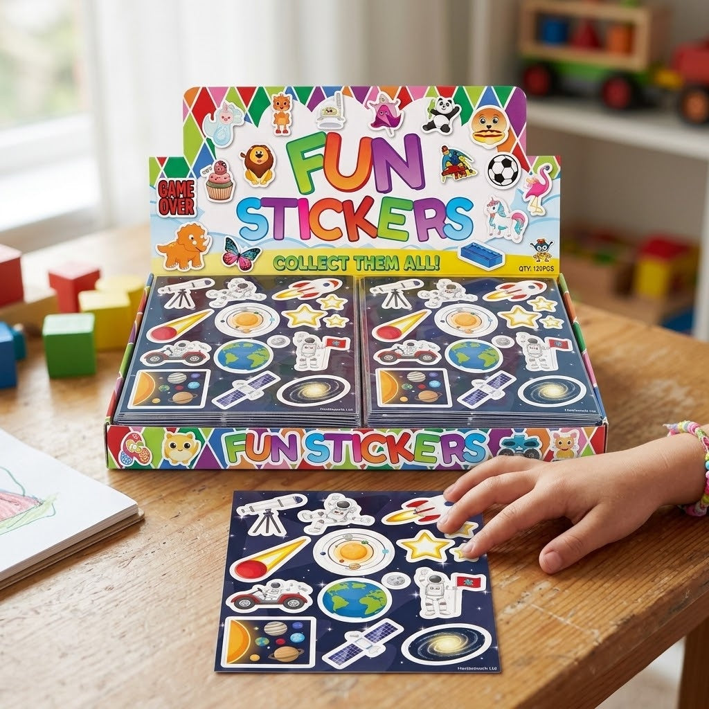 Space Stickers Sheet of 12 Party Favour - lifestyle photo