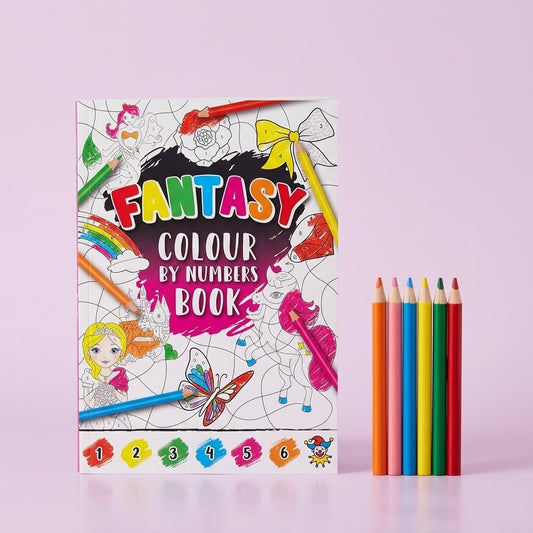 Fantasy Girl Colour by Number Book with 6 Pencils - studio photo