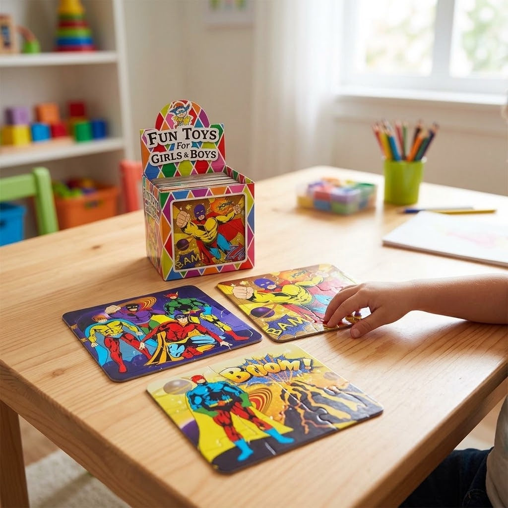 Superhero Mini Jigsaw Puzzle 25 Pieces 13 x 12 cm - lifestyle photo