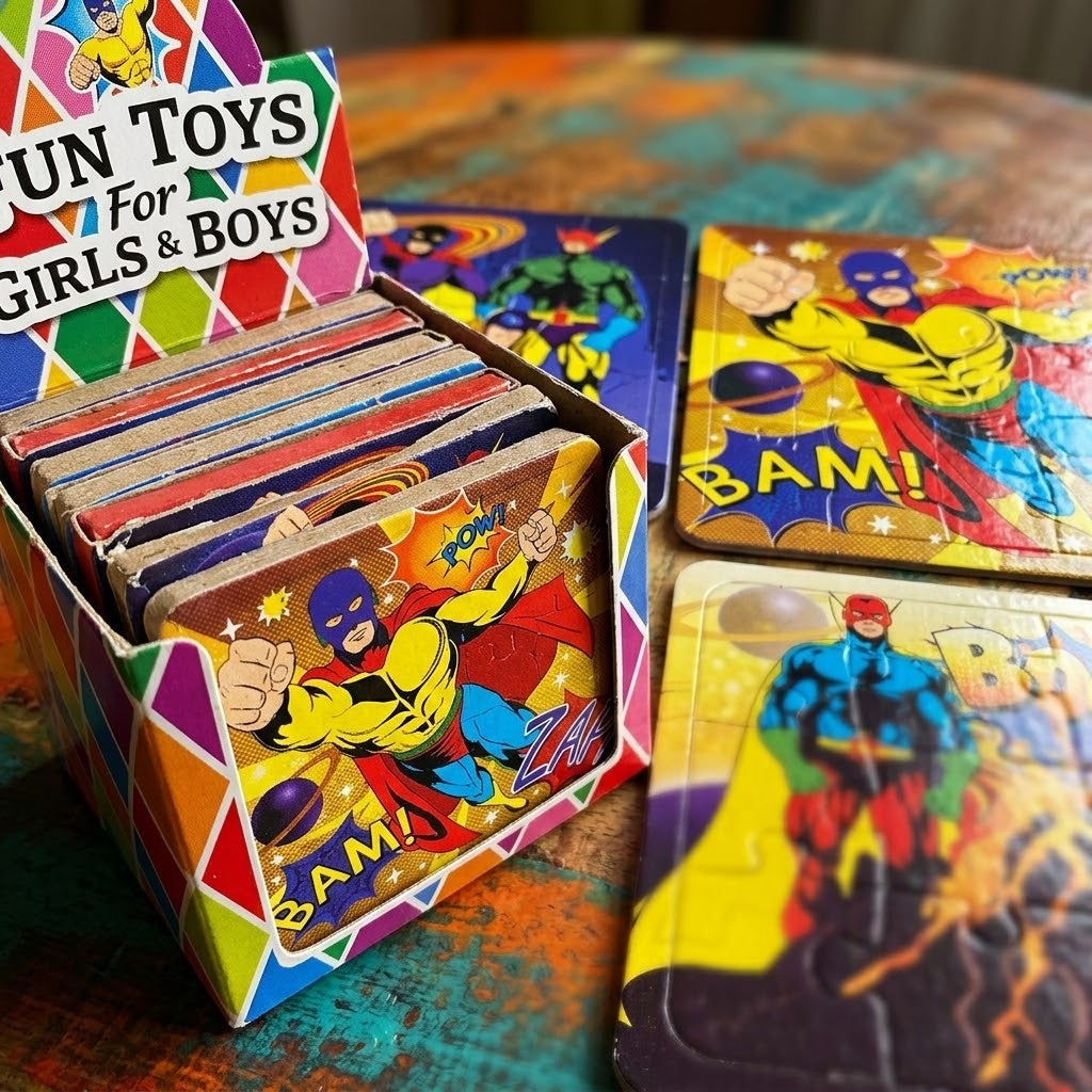 Superhero Mini Jigsaw Puzzle 25 Pieces 13 x 12 cm - close-up