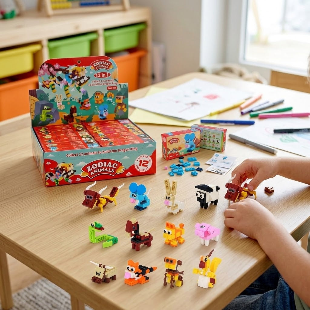 Chinese Zodiac Animals Compatible Building Bricks Set - lifestyle photo