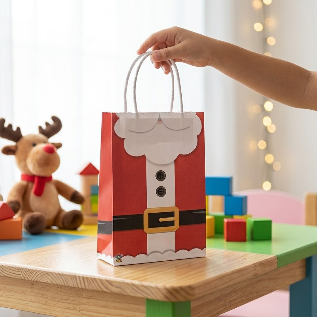 Santa's Jacket Christmas Paper Gift Bag 16 x 22 cm - lifestyle photo