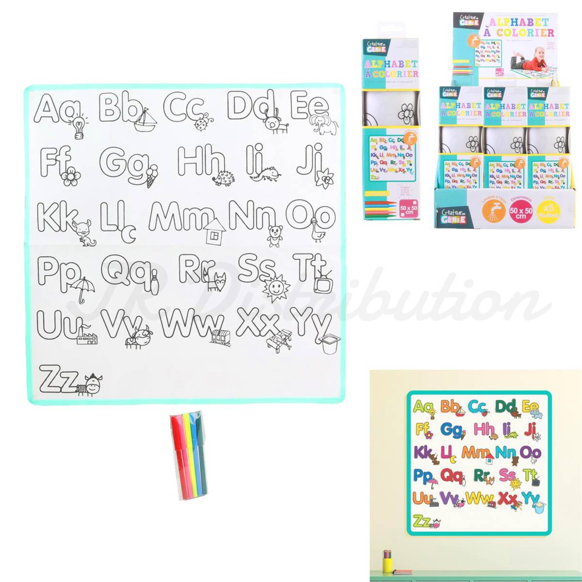 Alphabet Coloring Sheet + 5 Felt Tips
