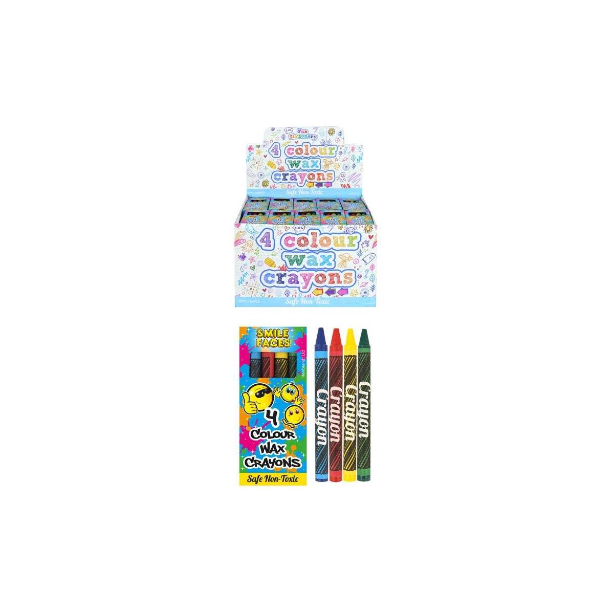 Box of 4 Funny Face Wax Crayons