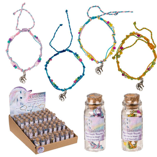 Thread and Bead Bracelet + Unicorn Pendant