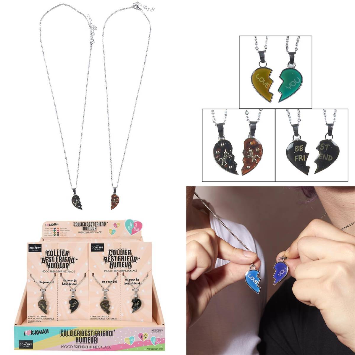 Best Friends Kawaii Mood Necklace x 2