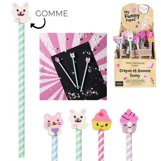 Kawaii Pencil + Eraser