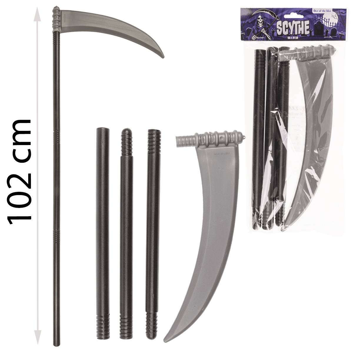 Collapsible Halloween Scythe 102cm