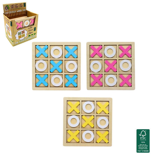 Wooden Tic-Tac-Toe Game 14 x 14 cm
