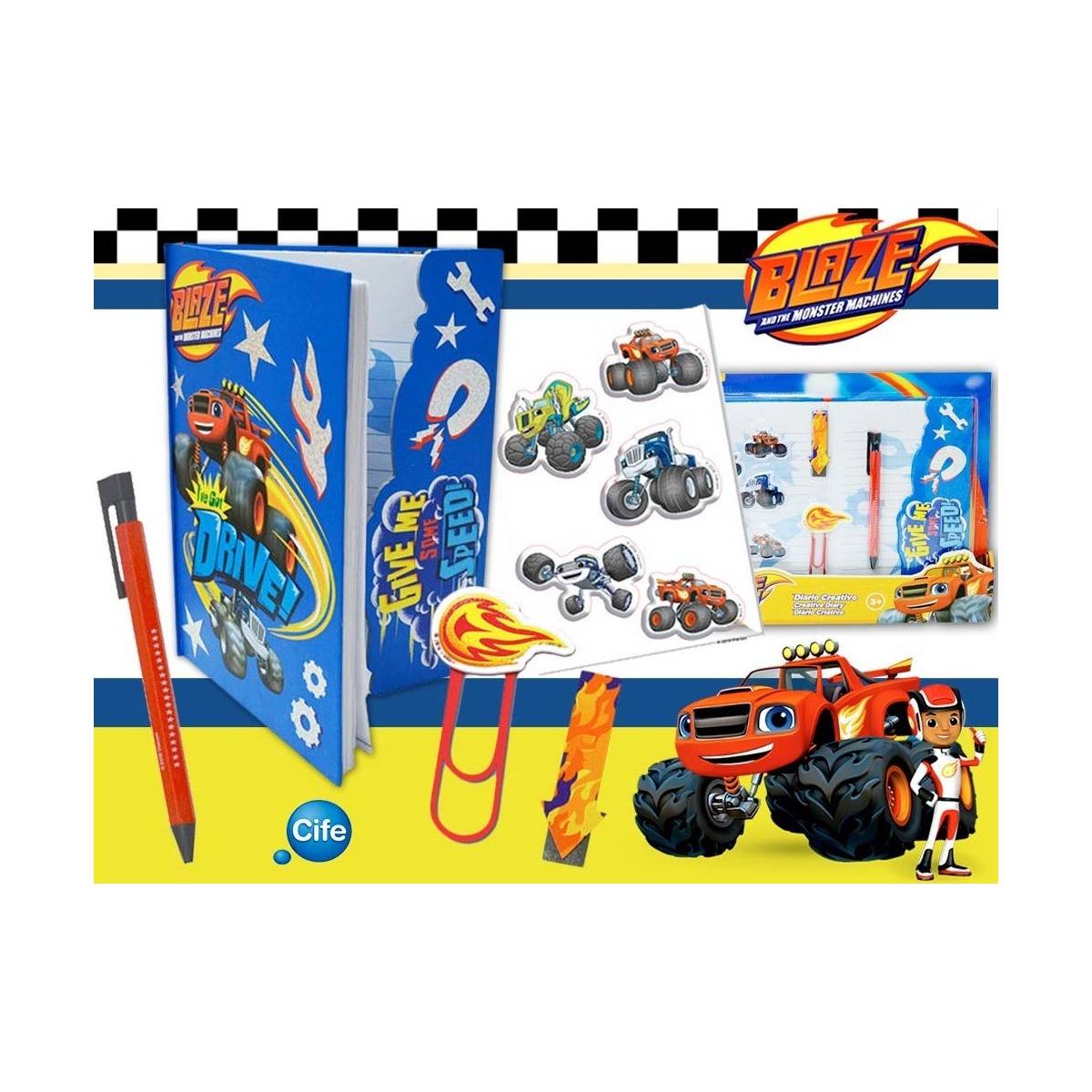 Journal / Notebook + 3D Stickers + Pencil + Bookmark + Clip "Blaze"