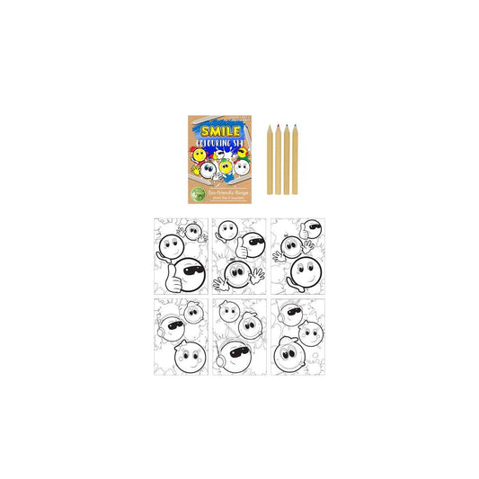 Kraft Pouch with 6 Coloring Sheets + 4 “Humo Face” Theme Pencils