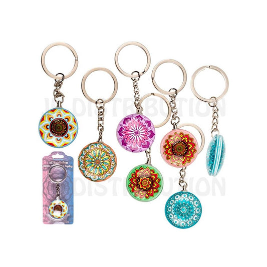 Double-Sided Metal Mandala Keychain