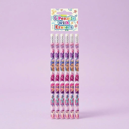 Super Girl Pencil with Eraser Party Bag Filler - studio photo