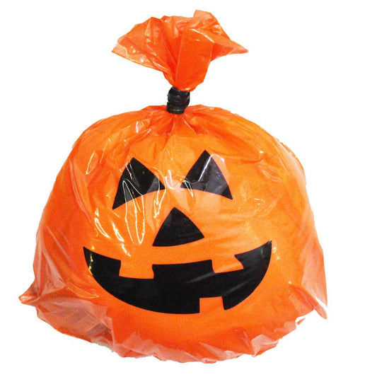 Pack of 10 "Pumpkin" Candy Bags 20 x 28cm for Halloween