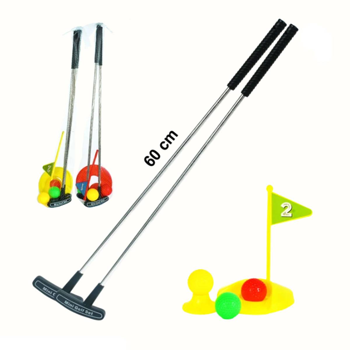 Golf Set: 2 Clubs + 3 Balls + Flag and Hole