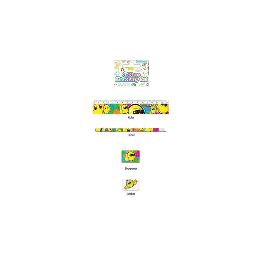 Funny Face Stationery Set, 4 Pieces